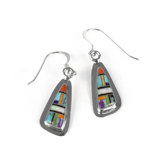 Small Colorful Gems Inlay Earrings