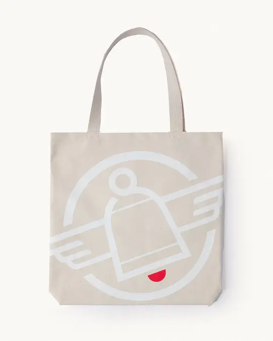 Printed Canvas Tote Bag - Iron Heart Logo Print