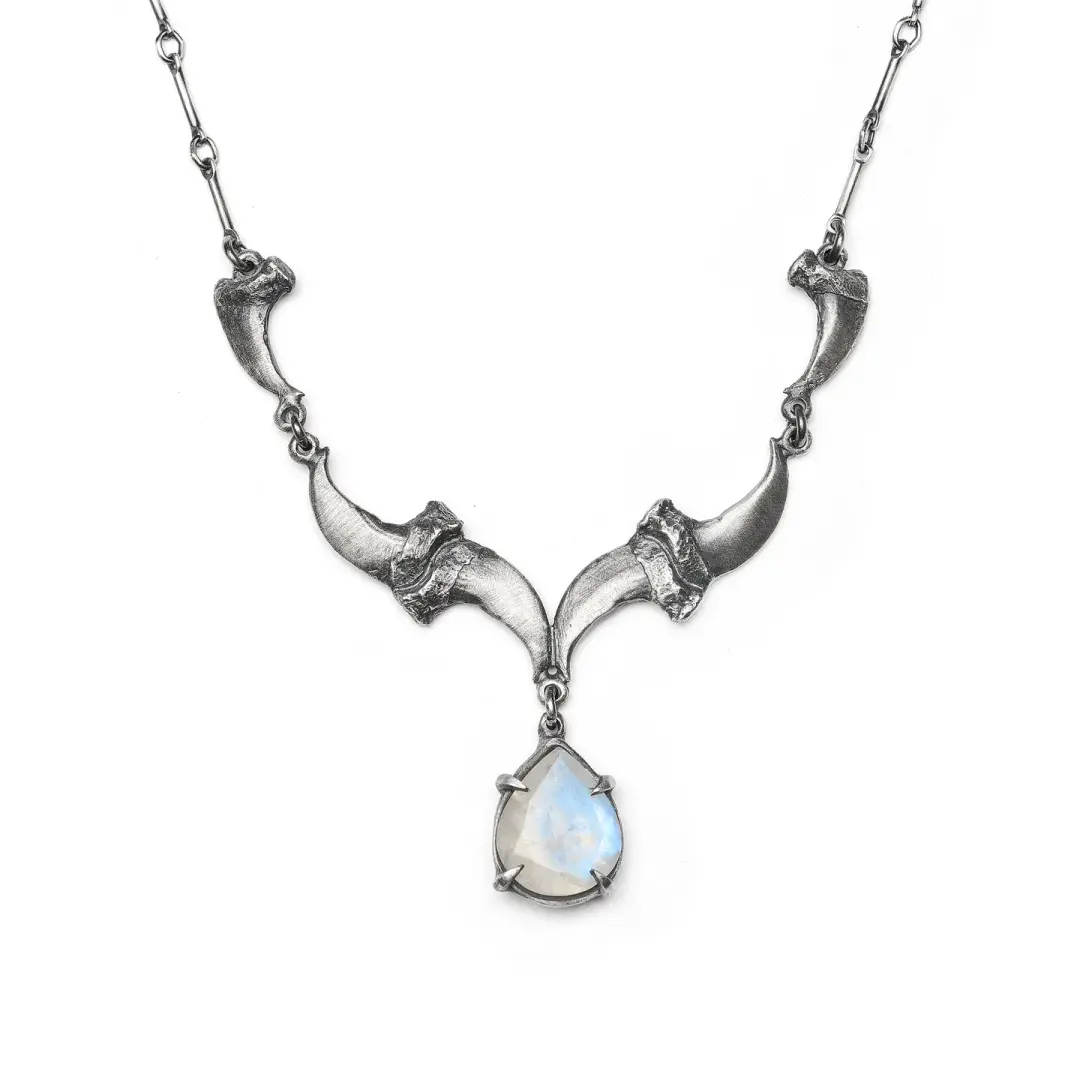 * Ready to Ship * The Crepuscular Hour. Cat Claws & Moonstone Necklace.