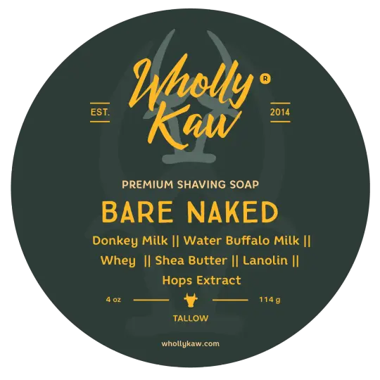 Bare Naked Unscented Shaving Soap, Tallow/Vegan