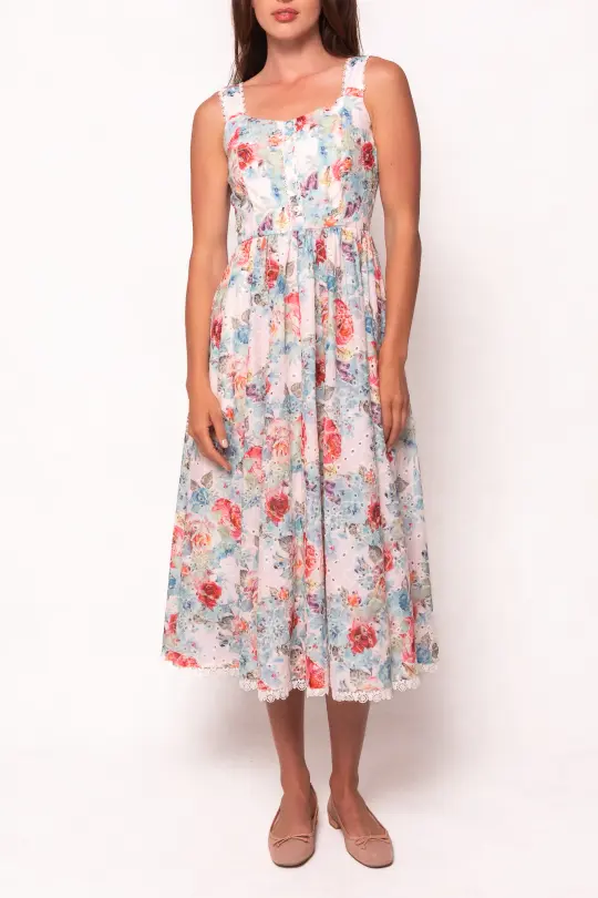 Penny Tank Midi Dress in Multicolor Floral