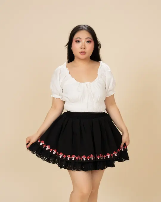 Black Mushroom Skirt (Pre-Order CLOSED)(ESD: September 25th - 30th, 2026)