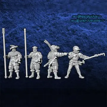 Unpainted 28mm 3D-printed Imperial artillery crew with rammer and linstock, 4 miniatures — tabletop miniatures for historical wargaming, D&D & Pathfinder