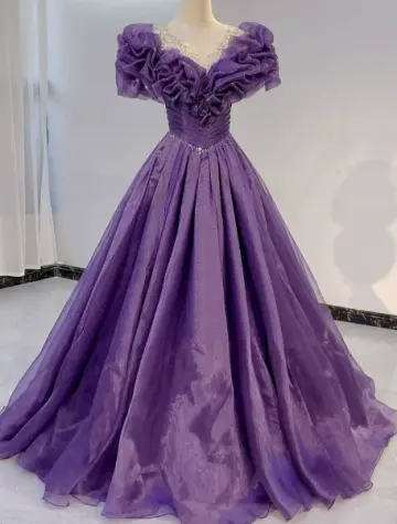 Charming Purple Prom Gown ,Glitter Sequins Maxi Celebrity Dress Evening Dress RS1291