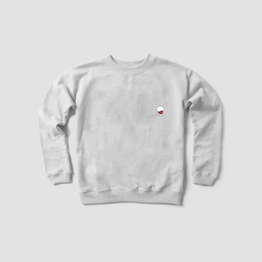 ANDIE bear crew neck sweater (ash grey)