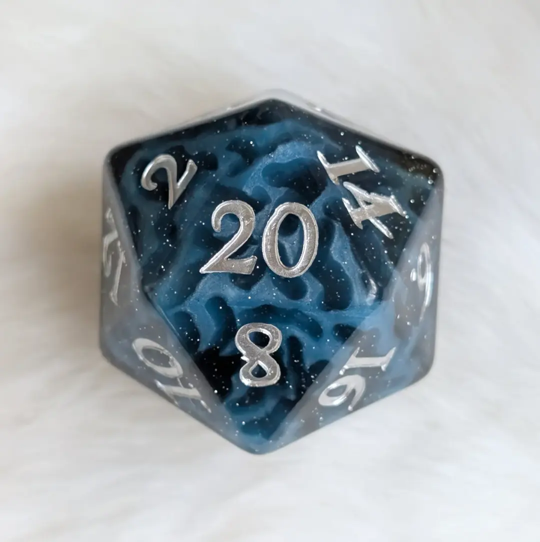 Mystic Mind - Black Blue Large D20