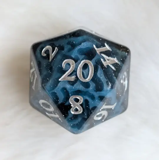 Mystic Mind - Black Blue Large D20