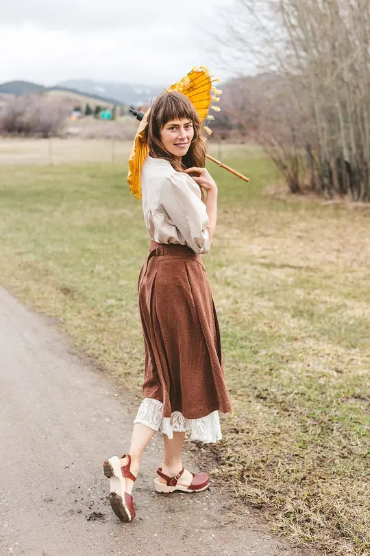 Lacey Jean Skirt in Burdock Root-Small Left!