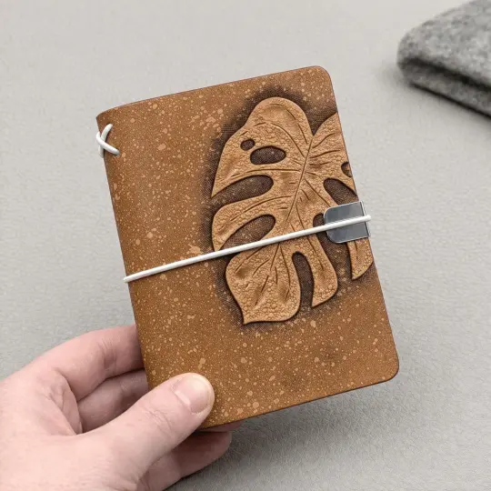 A7 Traveller's Notebook | Tooled Monstera Leaf, No. 1
