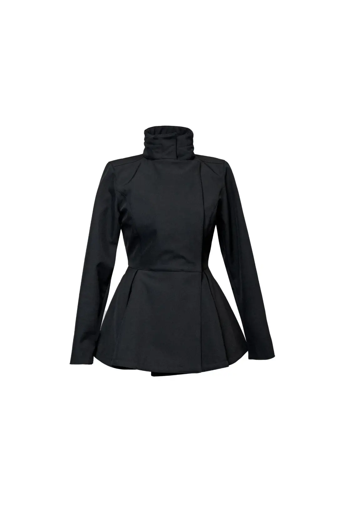 Double Breasted Jacket with Detachable Hood in Black | Evening Blush