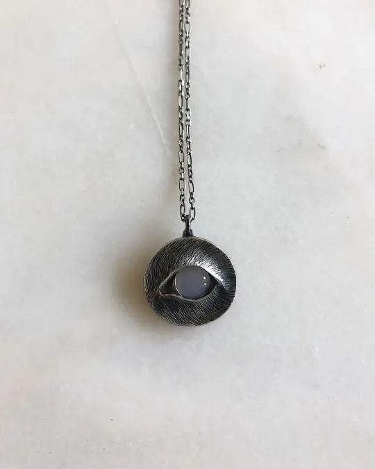 Eyes of a Blue Dog (or the Milk Eyed Mender) //  Necklace