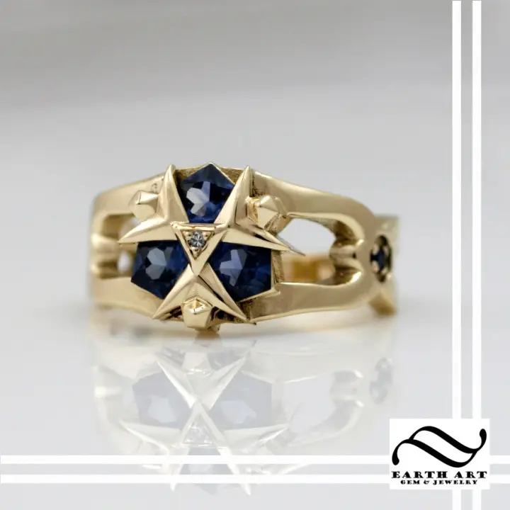 14k Zora's Sapphire Ring -  Zelda Engagement Ring