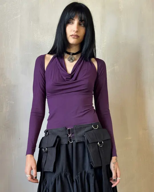 FW'24: Halter Shrug Top in Purple Nightshade