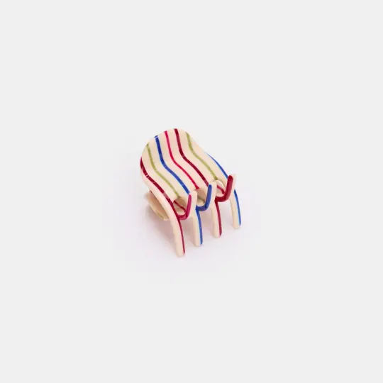 Midi Ursa Claw in Vanilla Stripe