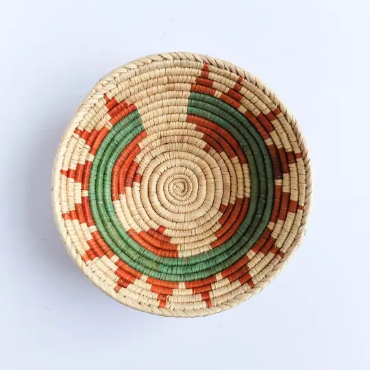 Medium Pakistani Basket in Orange and Green