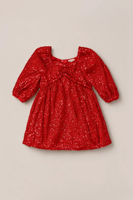 Mini Jewel Dress in Red Sequin