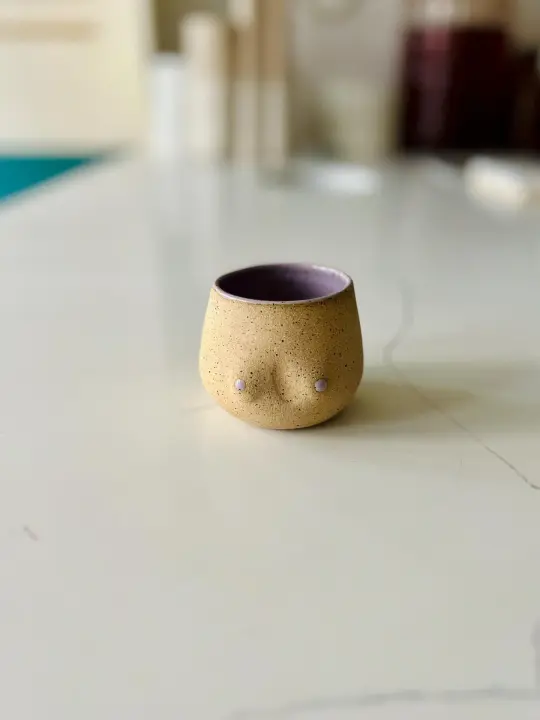 Boob cup- Fun colors- Handmade Ceramic Mug - Fun & Functional Gift-  4 OZ