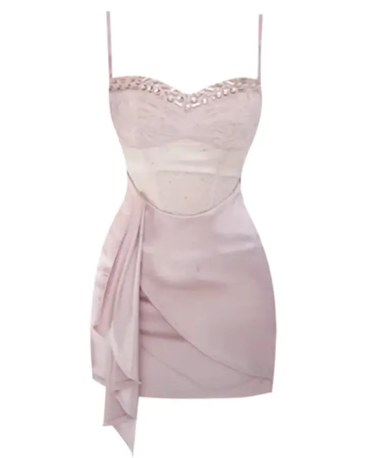 Slightly plump suspender dress for women summer waist slimming hip skirt R3135