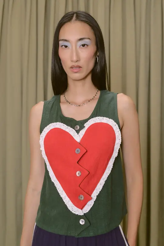 Broken Heart Soft Linen Shift Tank