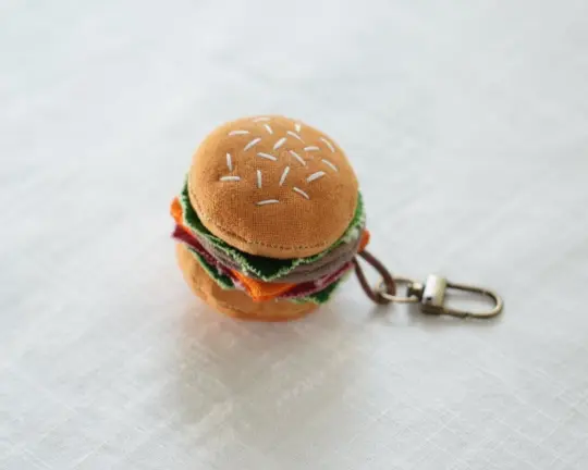 Handmade Fabric Hamburger🍔 ｜Bag Charm & Pouch