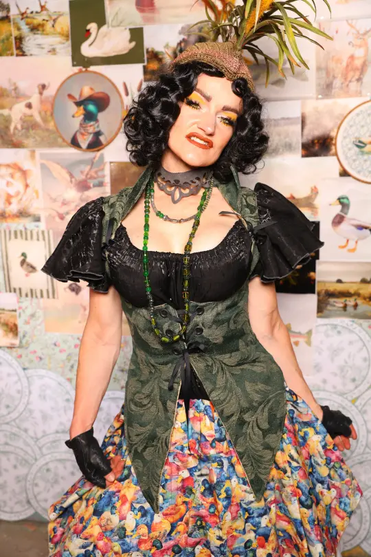 Artemis Underbust Corset in Forest Scroll -The Fowl Majesty Collection