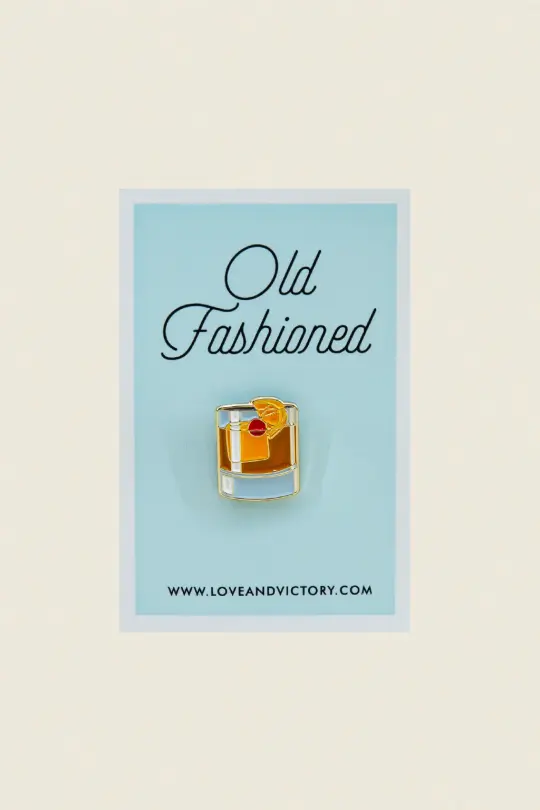 Old Fashioned Cocktail Enamel Pin