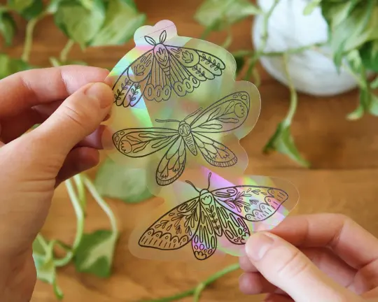 Botanical Moth Trio Suncatcher