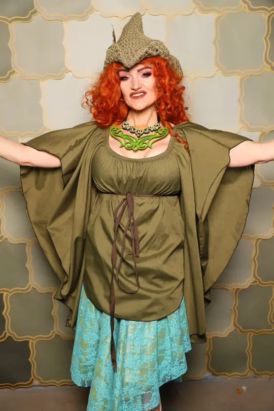 03. Classic Blouse w/waterfall sleeves in Brinewood - The Brine for Bunny Collection