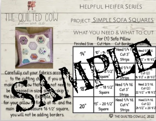 Helpful Heifer Simple Sofa Square
