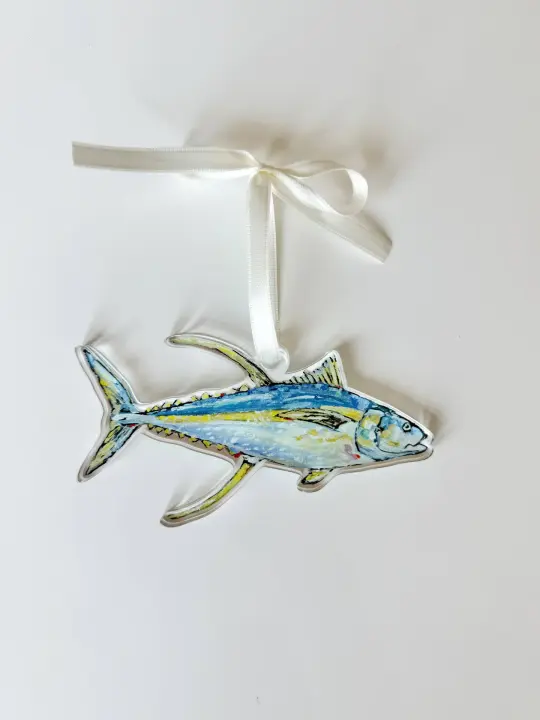 Yellowfin Tuna Fish Acrylic Christmas Ornament