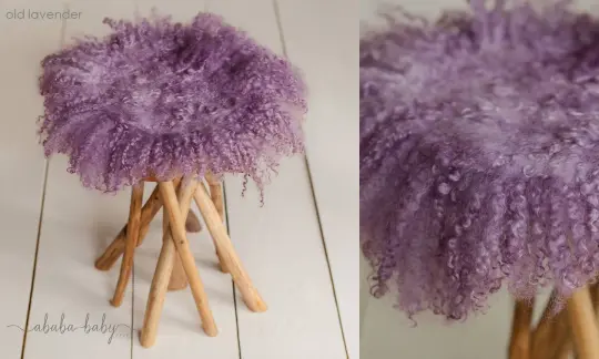 Round Curly Felted Blanket - OLD LAVENDER