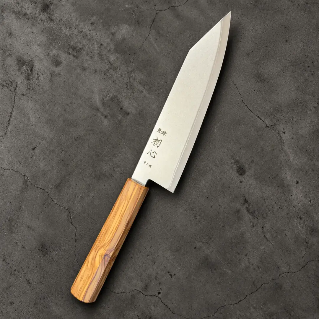 Hatsukokoro Kaijin Blue #2 Bunka 180mm – Mono Olivewood Handle