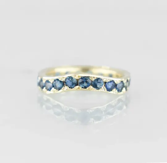 Saturn Eternity Band with Australian Sapphires