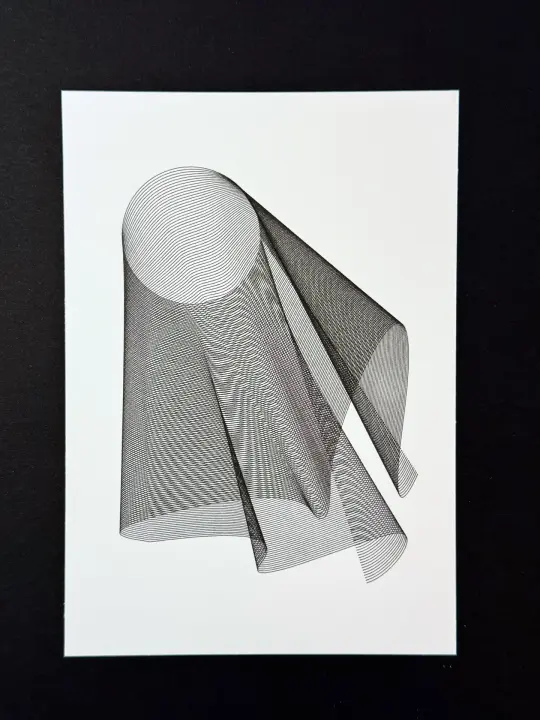 Bezier Curves Interpolation — 5x7" pen plot