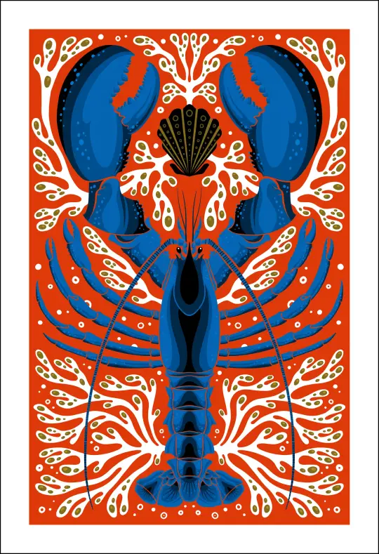 Blue Lobster Print