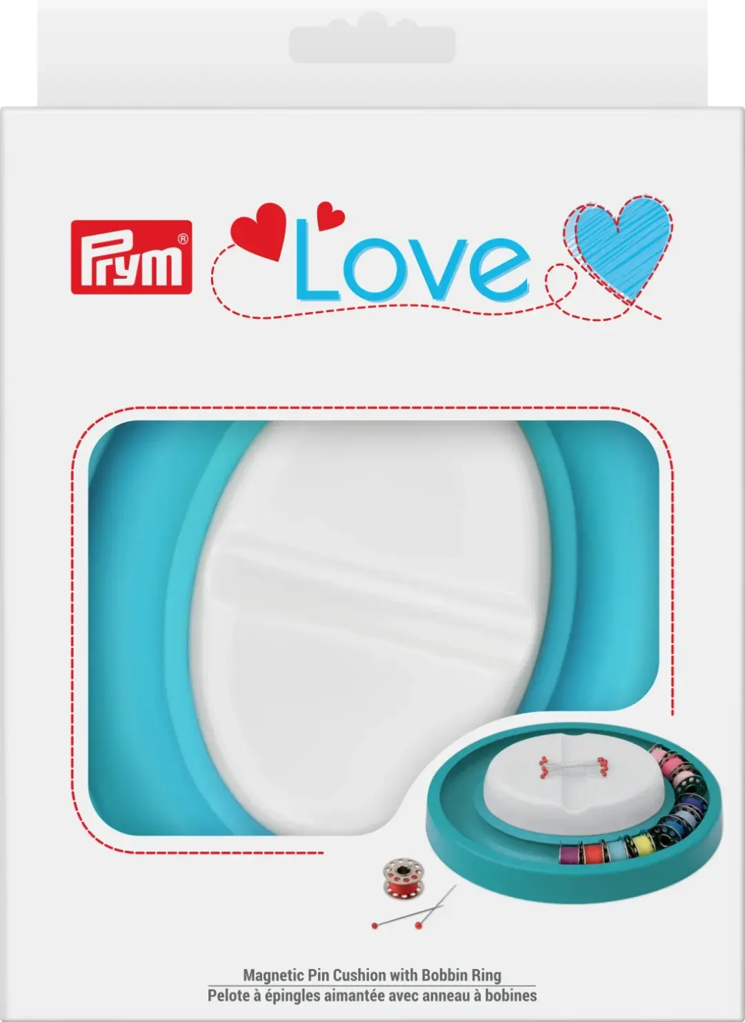 LOVE Magnetic Pin Cushion w/Bobbin Ring