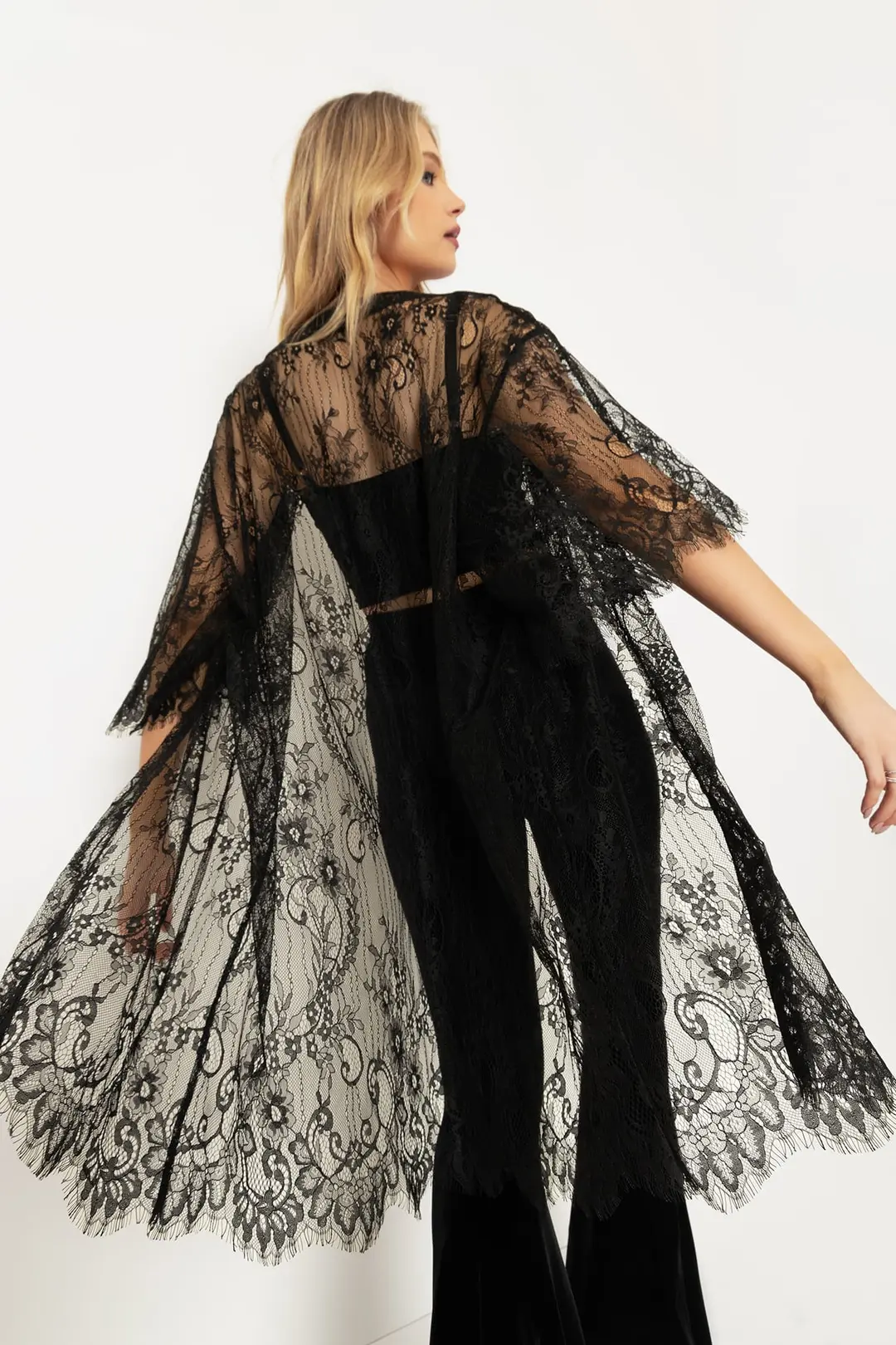 Dark Garden Lace Kimono