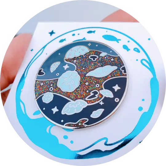 Aurelia aurita Enamel Pin