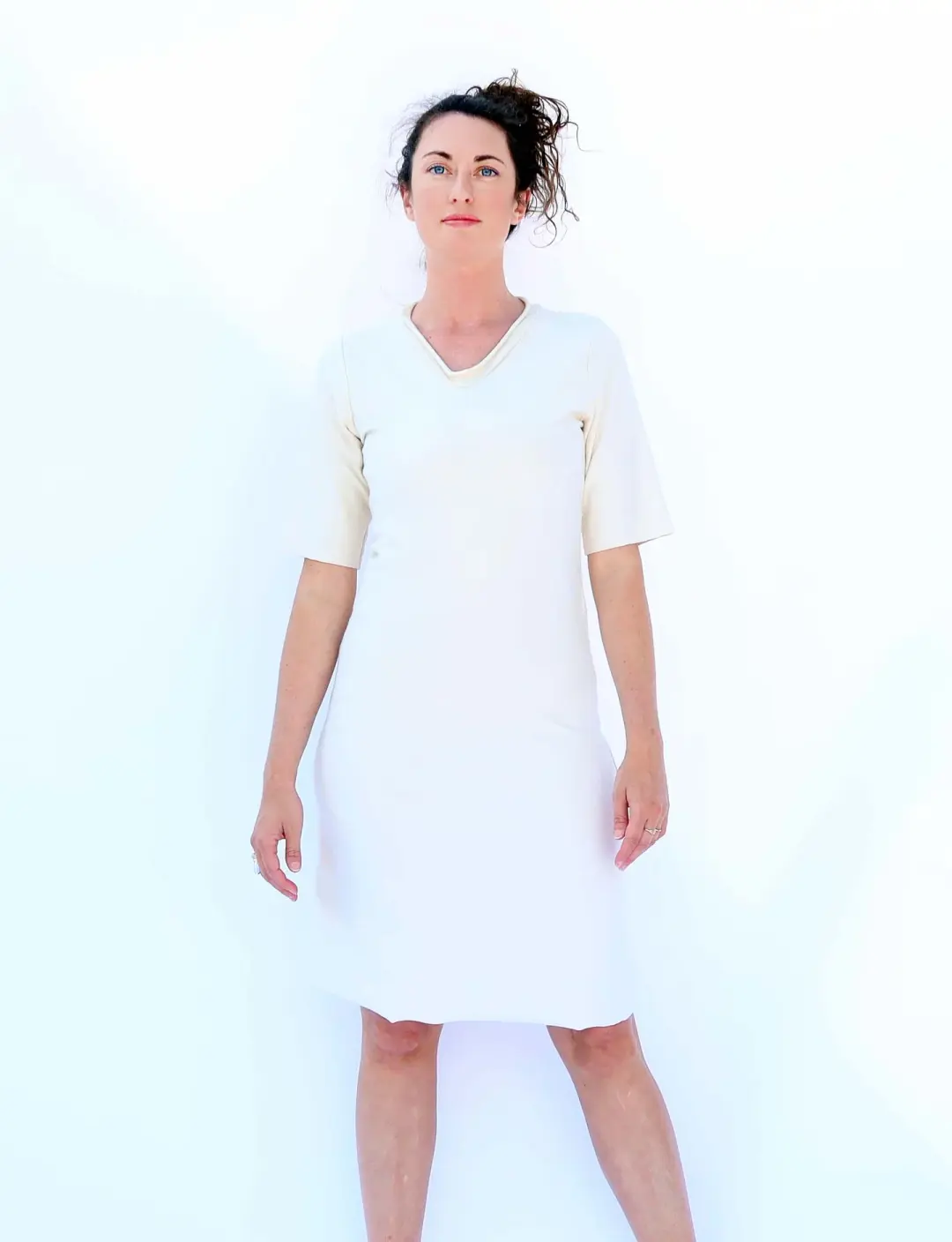 V-Neck Simplicity Short Dress