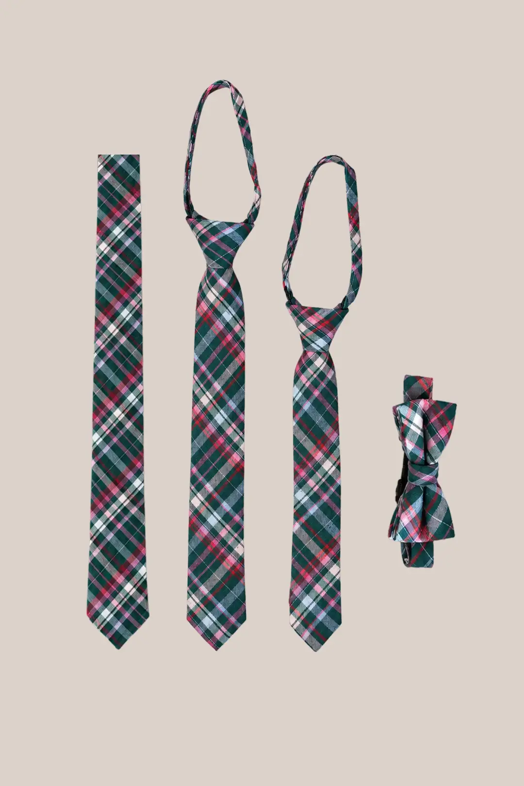 Ties in Season's Greetings Plaid
