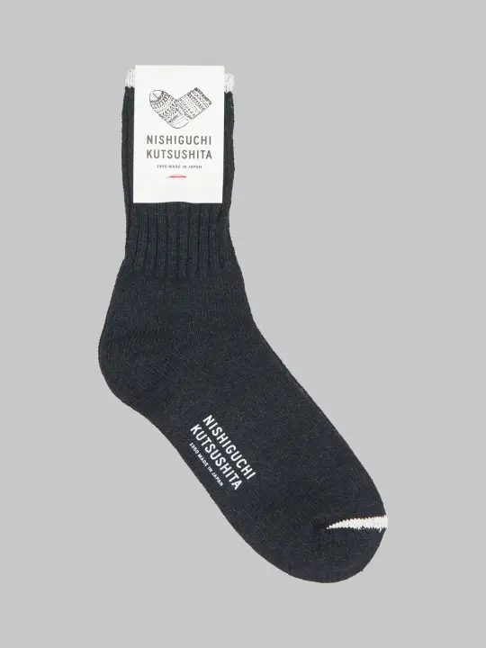 Nishiguchi Kutsushita Silk Cotton Socks Black