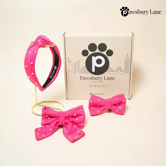 Sugar and Pearls - Bubblegum -  Bundle & Save with Pet Bow Tie