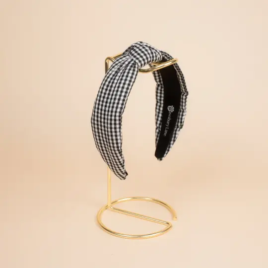 Black Gingham - Headband