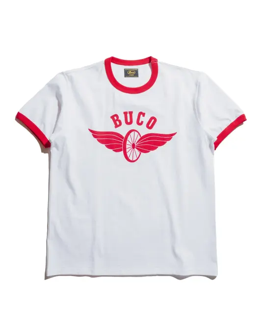 The Real McCoy's BC25004 Buco Tee / Flying Wheel White/Red