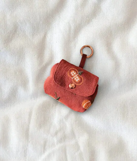 Embroidered Pumpkin Pouch