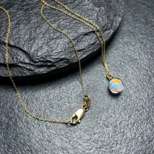 Opal Drop Pendant Necklace