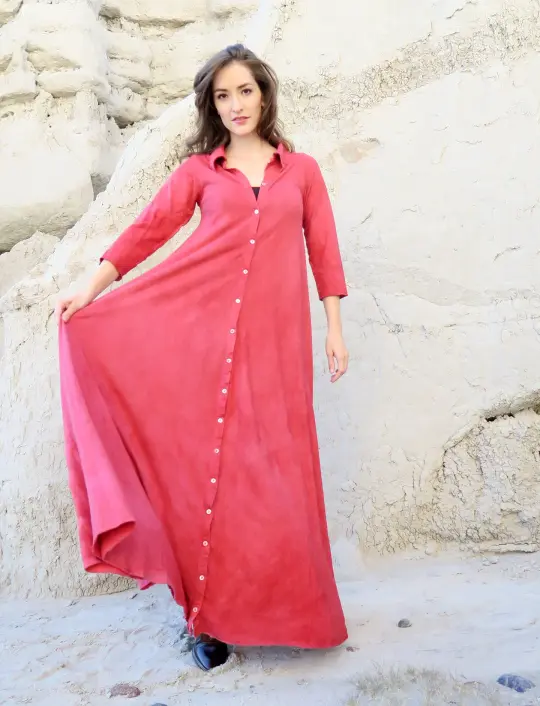 Prairie Button Front Wanderer Long Dress