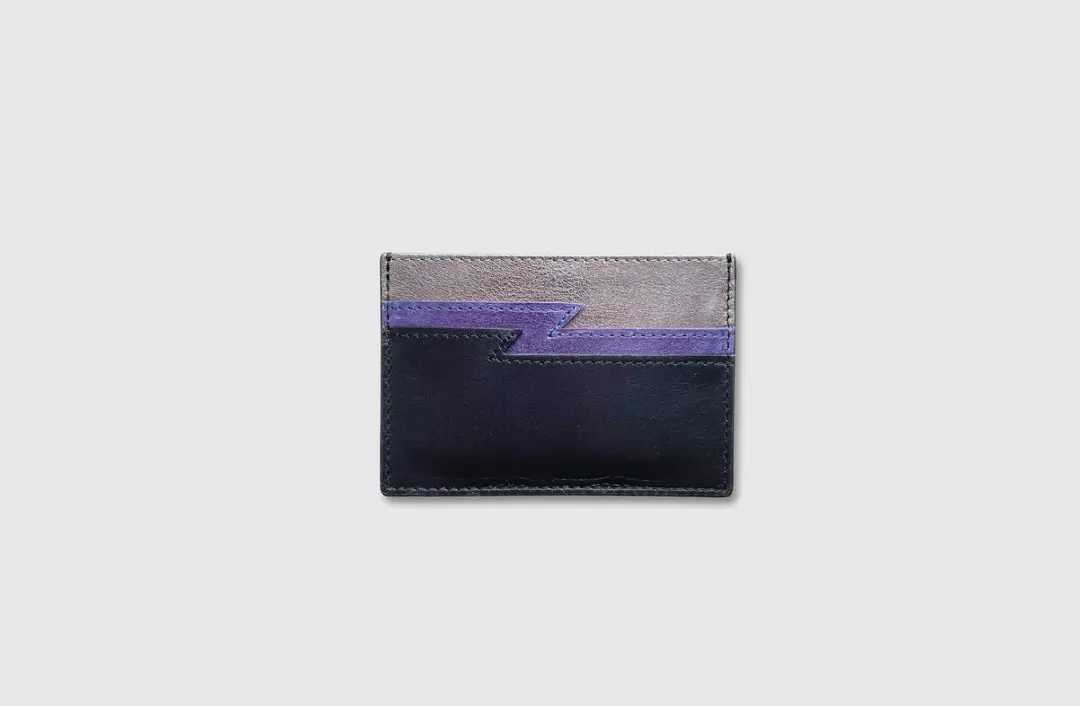 Lightning Bolt Ziggy Leather Credit Card Holder