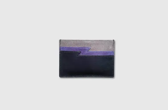 Lightning Bolt Ziggy Leather Credit Card Holder