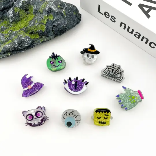 Halloween Mini Hair Clips, Frankenstein Claw Clip, Mini Hair Clips